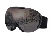 029 Outdoor Snow Proof Snow Skiing Goggles Large Spherical Adult Skiing Glasses (Black)