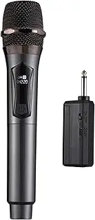 Wirel Microphone System Receiver with Handheld Mic Anti-Howling for Home Cinemas Karaoke Church Speech Wedding Party Singing Rechargeable Wirel Microphone Black 1 Receiver with 1 Microphone