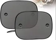 UBEGOOD Car Window Shade, Car Side Window Sunshades, Foldable Double-Layer Mesh Sun Block with Strong Suction Cups, Protect Kids Pets from Sun/UV Rays, Universal Size(2 Pack)
