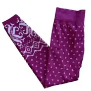 Sweaty Betty Small Leggings Fair Isle Pink Purple Snow Base Layer Amaranth Pink