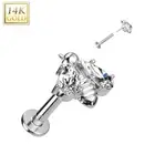 Piercing Labret Ear White Gold 14K Bee