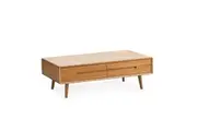 MIUZ Modern Coffee Table Drawer Storage Wooden Organizer TV Stand Entertainment American Oak 120cm
