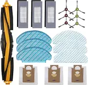 Replacement Spare Parts for Ecovacs Deebot N10 N10+ N8 T8 Series Robot Vacuum 1 Main Brush 3 Pair Side Brush 3 Filter 6 Mop Pad 3 Dust Bag Accessories (19 Pack)