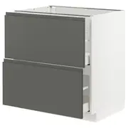 METOD / MAXIMERA base cb 2 fronts/2 high drawers, white/Voxtorp dark grey, 80x60x80 cm