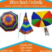 Adjustable 180CM Beach Umbrella 150CM Wide Large Sunshade