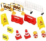 NOLITOY 14Pcs Miniature Traffic Cones for Roadblock for Boys and Enhance Traffic Knowledge and Symbol Recognition Skills for Play and Educational Use