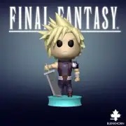 UNPAINTED Cloud Strife - Final Fantasy 7 VII Chibi 3D Printed Mini Figure BH