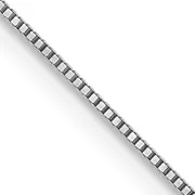 18K White Gold 20 Inch .5mm Box With Spring Ring Clasp Chain