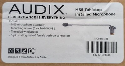 Audix M65 Tabletop Microphone - MANY AVAILABLE - SAME DAY SHIPPING