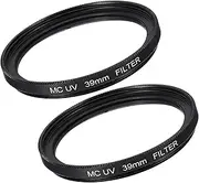 sourcing map MC UV Lens Filter Camera Protection Filter with Multi-Layer Coatings 39mm HD Hydrophobic Scratch Resistant for Camera Photography Lens 2 Pcs