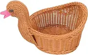 Woven Fruit Basket Imitation Rattan Design for Home Decor Multi Functional Tabletop Storage Material Stylish Fruit and Snack Holder Elegant Decorative Accent