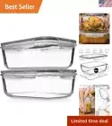 63 Oz Stackable Glass Food Storage Containers - Ideal for Meals & Leftovers