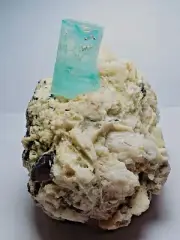 300 Gram Aquamarine/Tourmaline Feldspar Repair Terminated Specimen From Afghan