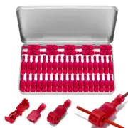 100Pcs/50Pairs T-Tap Wire Connectors, Quick Splice Self-Stripping T-Tap Wire T