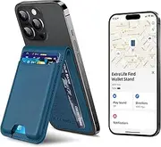 [ExtreLife] for Magsafe Wallet, Works with Apple Find My, Strongest Magnetic Wallet for iPhone 16/15/14/13/12 Series, WalletTracker with Adjustable Stand, 6 Cards Holder, Dark Blue