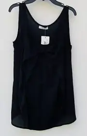 Meaneor Women's Sleeveless Flowy Bow Front Top Black Size Small