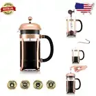 Elegant 34oz French Press Coffee Maker with Stainless Steel & Borosilicate Glass