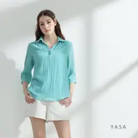 在飛比找momo購物網優惠-YASA 森嵐空氣雲彩棉水洗襯衫上衣