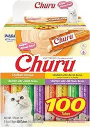 Inaba Churu Chicken Cat Treats Variety Box (100 Tubes x 14 g)