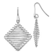 Sterling Silver Rhodium-Plated Shepherd Hook Earrings