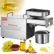 VEVOR Electric Oil Press Machine, 700W Stainless Steel Oil Extractor Machine, 140 / 284 Constant Temperature, Hot Press Oil Expeller for Pressing Pe