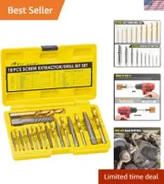 18-Piece Screw Extractor and Left Hand Drill Bit Set for Seamless Extraction