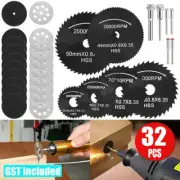 32x Mini Diamond Cutting Discs Wheel Blades Set Drill Bit For Dremel Rotary Tool