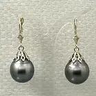 Large Baroque Tahitian Pearl Flower Petal Leverback Earrings – 14k Yellow Gold