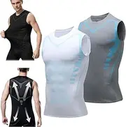 [Generic] Evolv-Off V Boost Men Shirt, Comfortable Breathable Shape Wear Shoulder Compression Vest, Shaping Sleeveless V Neck Tank Top