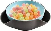 Snack Serving Bowl - Double Bowl, Nut Bowl, Nut Storage for Serving | Bowl for Storing Clam Shells, Round Snack Bowl for Pistachios, Bowls for Fruits, Sweets,