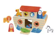 Tooky Toy Noah's Ark Wooden Sorting Set - Classic Animal-Themed Wooden Toy