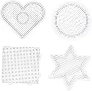 QUMIIRITY 4 Pcs Template Bead Boards Boys and Kit Fuse Beads for Education Plastic Pegboards Colorful Shapes