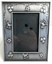 Baby Picture Frame Brushed Metallic Finish Toys Takes 3.5x5” Photo Size