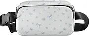 [Amooorous] Blue Floral Bow Fashionable Waist Bag Fanny Pack for Men Women Mini Belt Bag with Adjustable Strap for Shopping Sports Work, Blue floral bow, 1 size