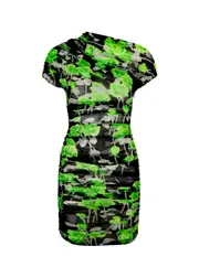 David Koma Rose-print Ruched Tulle Mini Dress - Black - 8 (UK8 / S) 8 (UK8 / S)