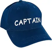 [NKlaus] Cap 'Captain' Navy Cotton White Embroidered - Nautical Retro Style Hat 16062, navy, XXS-4XL