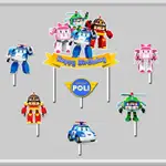 蛋糕裝飾 ROBOCAR POLI 生日快樂