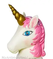 Edible 3D fondant/gum paste Unicorn head cake topper.