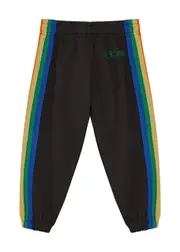 Mini Rodini Kids Rainbow-striped Cotton Sweatpants - Black - 80/86 (12 Months) 80/86 (12 months)