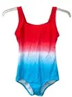Lands End One Piece Swimsuit Womens Size 6 Red White Blue Ombre Soft Cup
