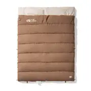 MOBI GARDEN CRESCENT Brushed Cotton Sleeping Bag, Double 1.5+1.7KG (0-20℃) / Brown
