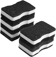 5PCS Scouring Pads for Cleaning Kitchen Scrubber Sponge Dishes Sponge Scrub Black Kitchen Sponge Double Side Sponge Scrubbing for Dishes Double Sided wash The Dishes
