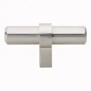 GlideRite 2-1/4" Solid Steel Euro Bar Cabinet T-Knob Stainless Steel 4002-T-SS-1