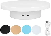 GRCFUMO Display Turntable, 360 Degree Display Turntable, White Electric Display Stand, Rotating Display Stand for Shop Showing Display (Charging model in white - 20cm diameter)