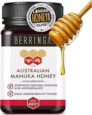 BERRINGA Bioctive Australian Raw Super Manuka Honey MGO 400+ 500g - 100% Pure Independently Tested, Certified, Traceable with Natural Enzymes, Antioxidants, Genuine Natural Superfood, Non GMO