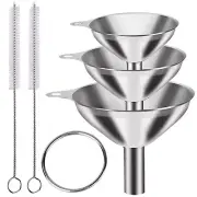 6 Pcs Stainless Steel Mini Funnels for Kitchen Use Large Tiny Small Funnel Set 3
