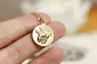 Bee Medallion, Bee Charm, Bee Pendant, Honeybee Necklace, 14K Gold Brushed