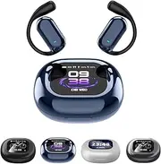 Xlorehinory Open Ear Earbuds, 2025 New Upgrade True Powerful Bluetooth 5.4 Open Ear Earbuds, Non in Ear Sports Wireless Headphones, IPX5 Waterproof, for Running & Workouts (Blue)