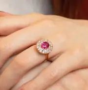 2.81 Ct Oval Cut Natural Ruby Diamond Engagement Ring 14K solid Yellow gold