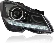 Car Accessories Headlight Assembly LED Lights Lamp DRL Signal Plug And Play Daytime Running Compatible With Mercedes-Benz C-CLASS W204 2011-2014
